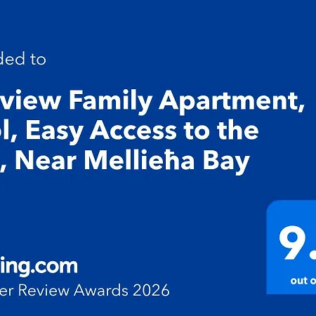 Seaview Family Apartment With Pool Near Mellieha Bay